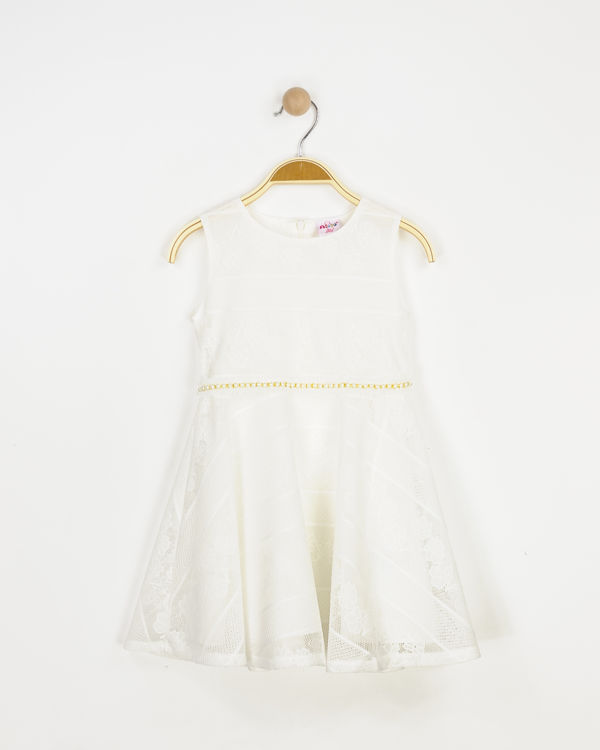 Picture of JH4265 GIRLS DRESS WITH LACE AND PEARLS